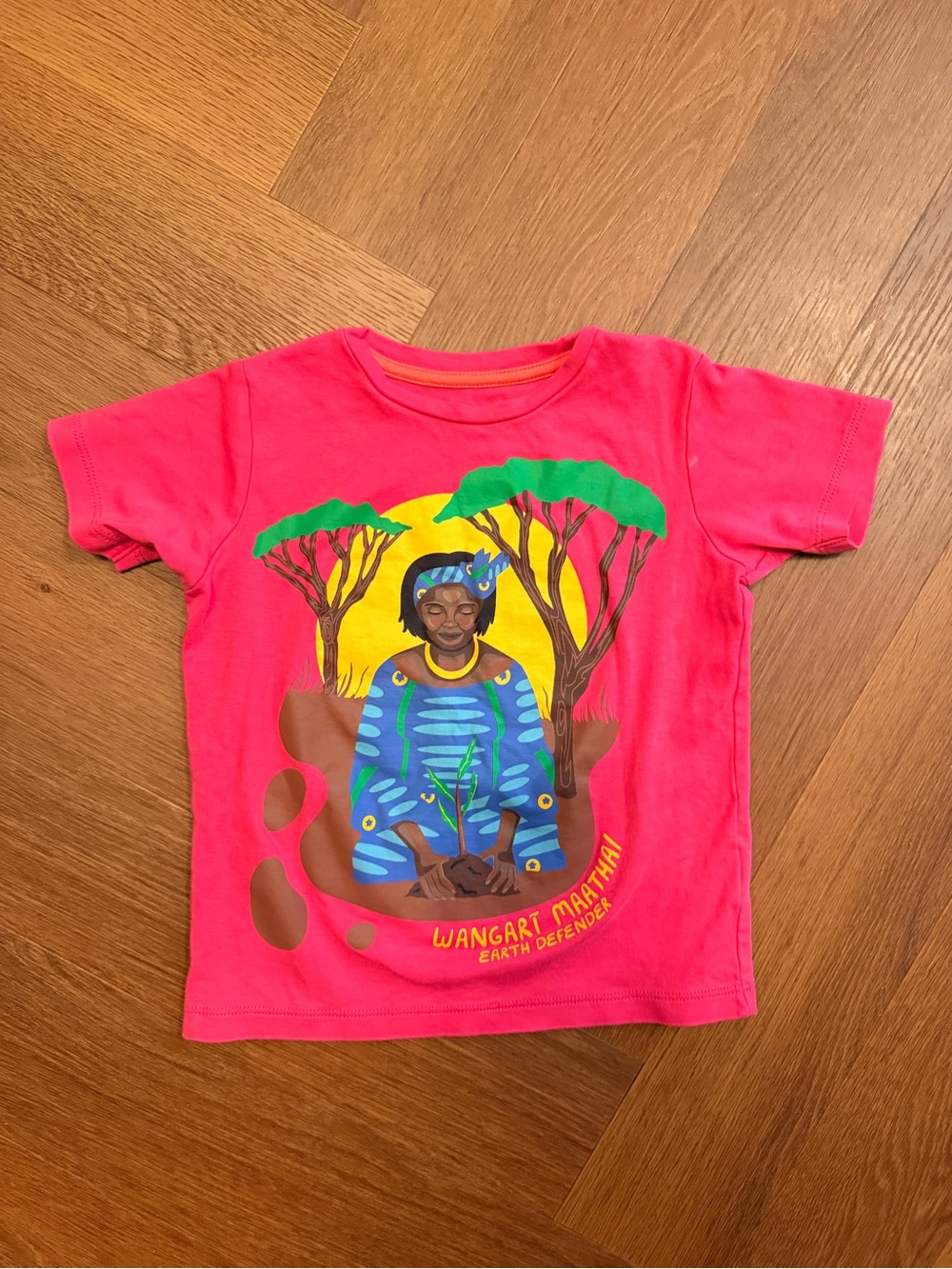 Piccolina Wangari Maathai “Earth Defender” Graphic Tee Girls Size 3T